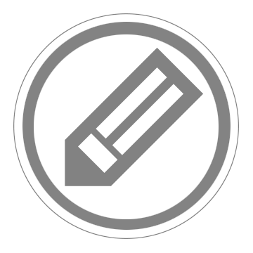 A gray pencil icon inside a circular border on a light background symbolizes intentional parenting. The pencil, depicted in a simple geometric style with two dark rectangular bands near the point, embodies the thoughtful strokes of guiding young minds.